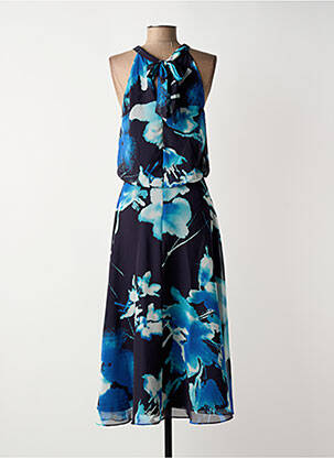 Robe longue imprimé fleurs sans manche bleu VERA MONT femme