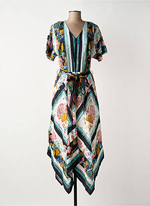 Robe longue manches courtes manches courtes bleu THOUGHT femme