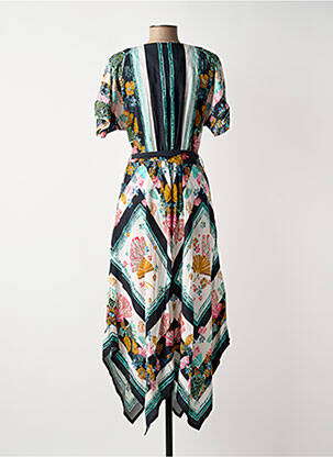 Robe longue manches courtes manches courtes bleu THOUGHT femme