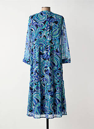 Robe mi-longue imprimé fleurs manches courtes bleu STREET ONE femme