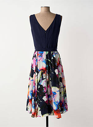 Robe mi-longue imprimé fleurs sans manche bleu VERA MONT femme