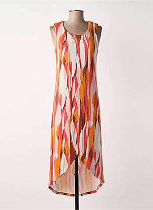 Robe mi-longue imprimé fantaisie sans manche orange WNT COLLECTION femme
