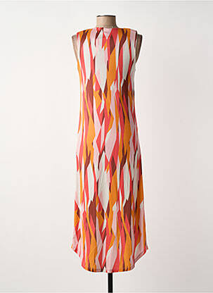 Robe mi-longue imprimé fantaisie sans manche orange WNT COLLECTION femme