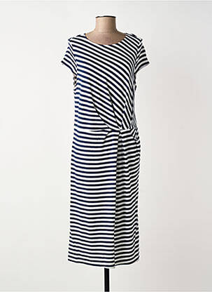 Robe mi-longue manches courtes manches courtes bleu JOY OF LIFE femme
