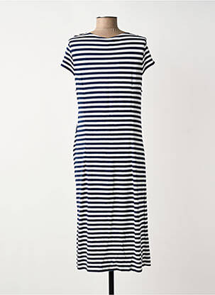 Robe mi-longue manches courtes manches courtes bleu JOY OF LIFE femme