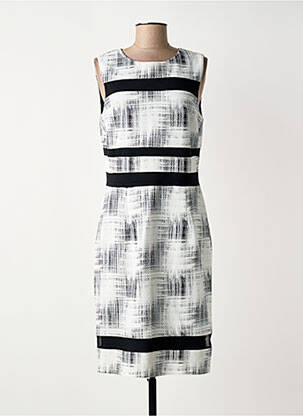Robe mi-longue imprimé fantaisie sans manche gris FRANK LYMAN femme