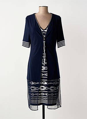 Robe mi-longue manches courtes manches courtes bleu JOSEPH RIBKOFF femme