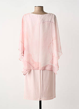 Robe mi-longue coupe fluide manches courtes rose JOSEPH RIBKOFF femme