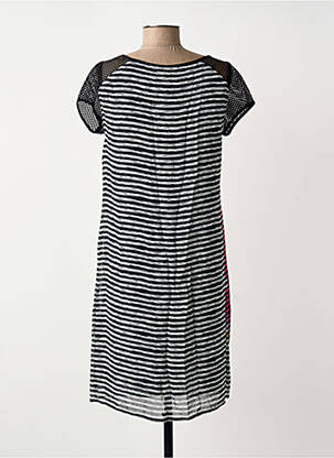 Robe mi-longue coupe fluide manches courtes noir DIVAS femme