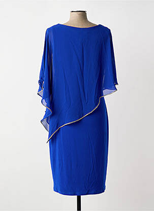 Robe mi-longue coupe fluide manches 3/4 bleu JOSEPH RIBKOFF femme