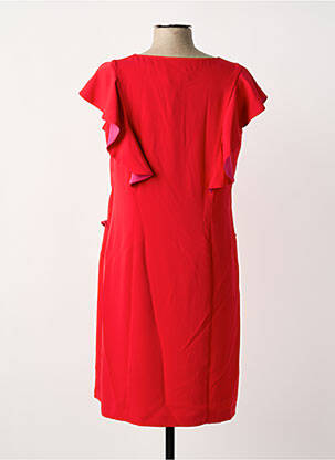 Robe mi-longue tissage crêpe manches courtes rouge DIVAS femme