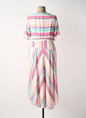 Robe longue manches courtes manches courtes rose COMMA, femme