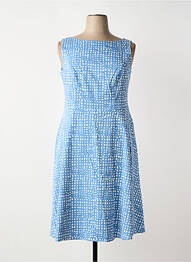 Robe mi-longue tissage crêpe sans manche bleu VERA MONT femme