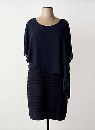 Robe mi-longue manches courtes manches courtes bleu FRANK LYMAN femme