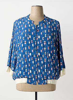 Pull col v manches 3/4 bleu DIVAS femme