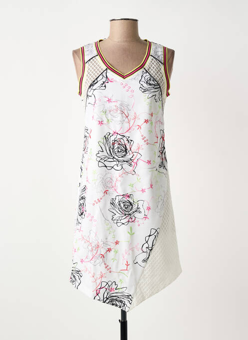 Robe mi-longue blanc LESLIE femme