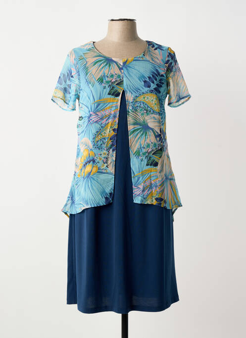 Robe mi-longue bleu GUY DUBOUIS femme