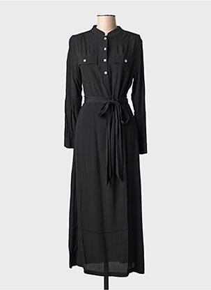 Robe longue manches longues manches longues noir CHERRY PARIS femme