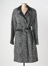 Manteau long coupe cintrée sans capuche noir EVA KAYAN femme