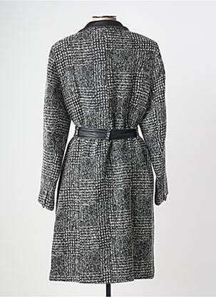 Manteau long coupe cintrée sans capuche noir EVA KAYAN femme