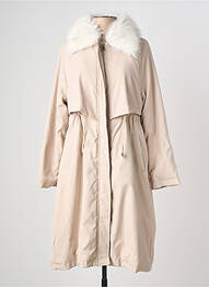 Manteau long poches sans capuche beige MOLLY BRACKEN femme