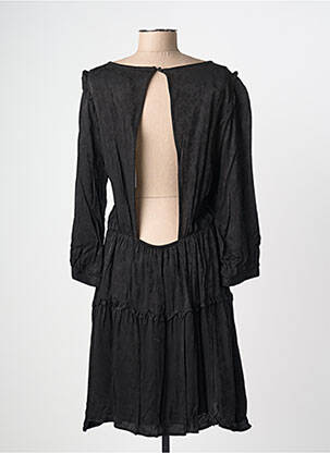 Robe mi-longue imprimé fantaisie manches longues noir FREEMAN T.PORTER femme
