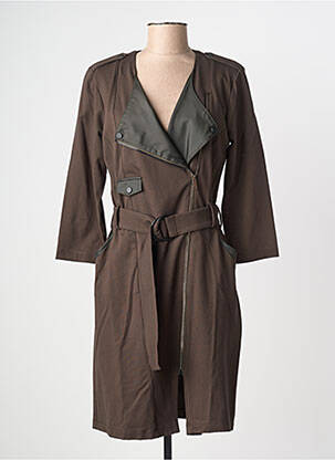 Robe mi-longue manches longues manches longues marron EVA KAYAN femme