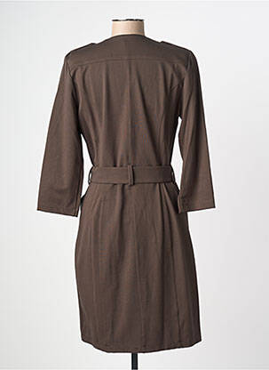 Robe mi-longue manches longues manches longues marron EVA KAYAN femme