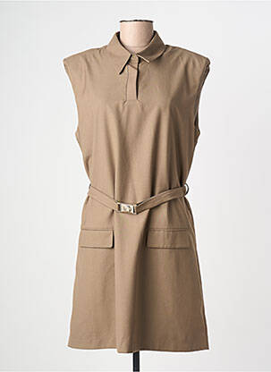 Robe courte sans manche sans manche beige LILI SIDONIO femme