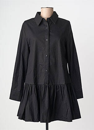 Robe courte coupe évasée manches longues noir LUZABELLE femme