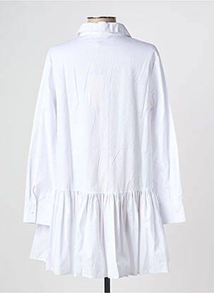 Robe courte coupe évasée manches longues blanc LUZABELLE femme