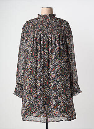 Robe courte coupe fluide manches longues noir FREEMAN T.PORTER femme