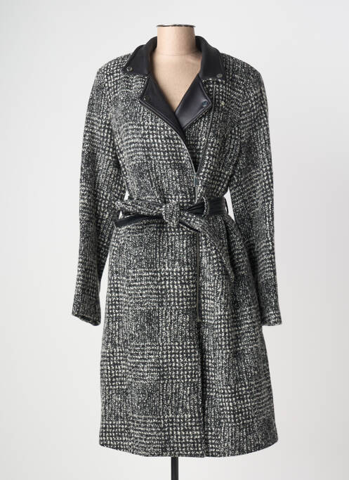 Manteau long coupe cintrée sans capuche noir EVA KAYAN femme