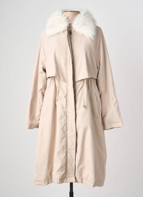 Manteau long poches sans capuche beige MOLLY BRACKEN femme
