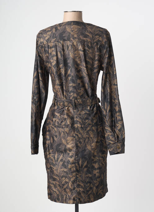 Robe mi-longue imprimé fantaisie manches longues noir EVA KAYAN femme