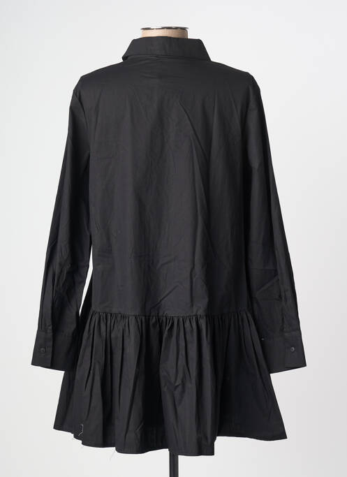 Robe courte coupe évasée manches longues noir LUZABELLE femme
