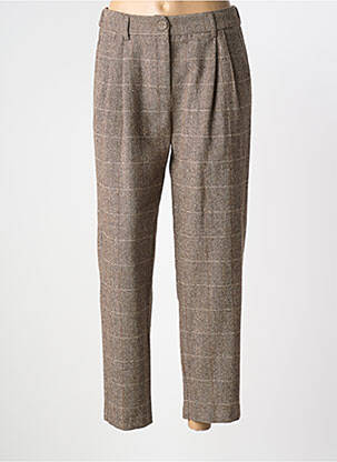 Pantalon 7/8 taille haute taille haute marron MOLLY BRACKEN femme