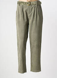 Pantalon droit coupe carotte taille haute vert MOLLY BRACKEN femme