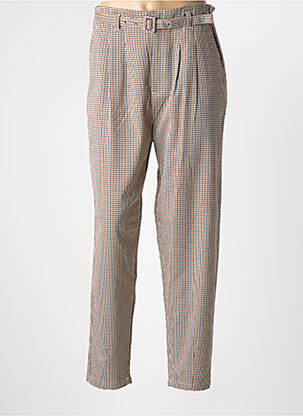 Pantalon droit coupe carotte taille haute beige SALSA femme