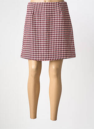 Jupe courte taille à pinces rouge LILI SIDONIO femme