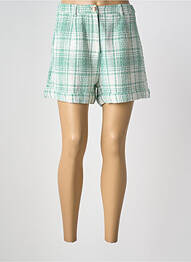 Short taille à pinces taille haute vert CHERRY PARIS femme