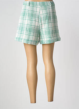 Short taille à pinces taille haute vert CHERRY PARIS femme