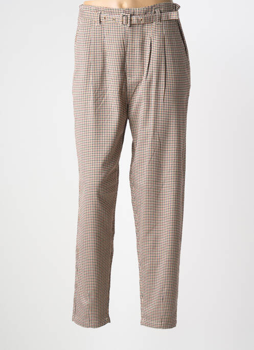 Pantalon droit coupe carotte taille haute beige SALSA femme