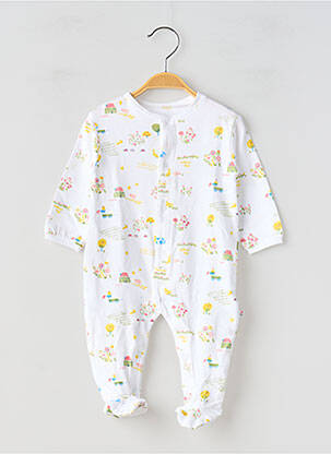 Pyjama fermeture pressionnée à l'entrejambe blanc BABY BOL fille
