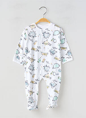 Pyjama fermeture pressionnée à l'entrejambe blanc BABY BOL garçon