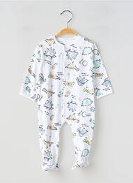 Pyjama fermeture pressionnée à l'entrejambe blanc BABY BOL garcon