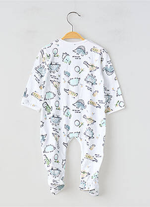 Pyjama fermeture pressionnée à l'entrejambe blanc BABY BOL garçon