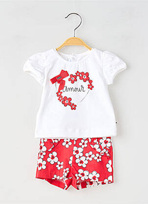 Ensemble short manches courtes rouge MAYORAL fille