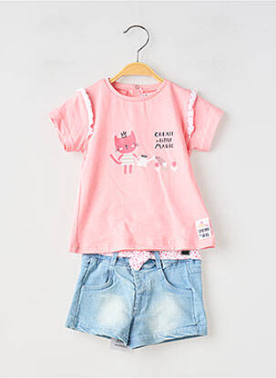 Ensemble short manches courtes rose BABY BOL fille
