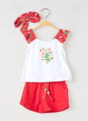 Ensemble short taille élastique rouge BABY BOL fille